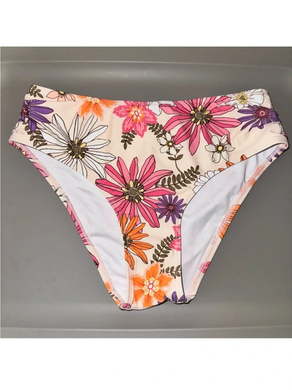 Cupshe Hazy Tenderness Flower One Shoulder Top Hipster Bikini Set M/S NWT!